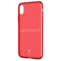 TPU чехол Baseus Simple Ultrathin для Apple iPhone X / iPhone XS (5.8") с заглушкой красный
