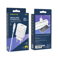 Сетевое зарядное устройство Borofone BN1 1 USB 2.1A Micro белое