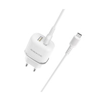 Сетевое зарядное устройство Borofone BA25A 2 USB 2.4A Micro белое