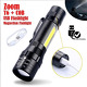 Cвітлодіодний ліхтарик COB (light flashlight) чорний